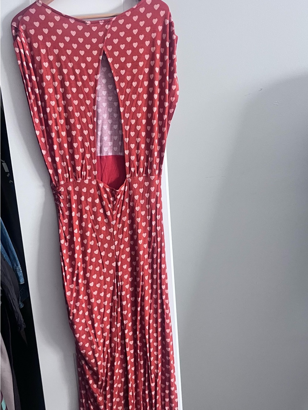 Free People Orange Heart-Print High-Low Maxi Dress - Picture 4 of 6